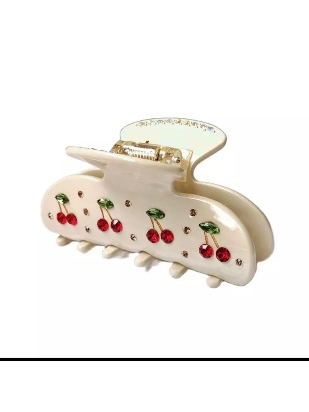 NEW Ivory Cream Cherry Hair Claw Hair Claw Clip
